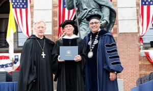 Abbot Mark, Fr. Columba, and Dr. Favazza