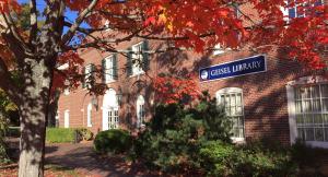 facade of geisel library  in fall