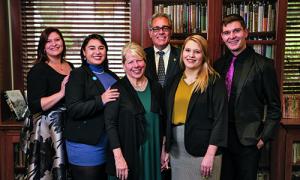 President Favazza’s four children gathered on the Hilltop to celebrate the inauguration of their father.