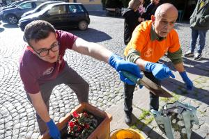 Sprucing up neighborhoods as part of the Beautify Tuscania initiative.