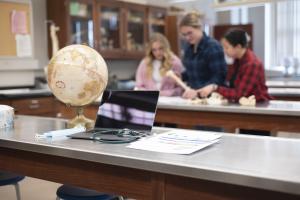 Public health students in the lab