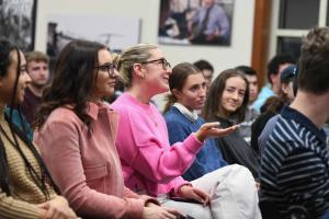 Students asking questions to Governor Sununu