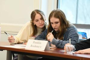 Students from Franklin Academy participating in the Ethics Bowl