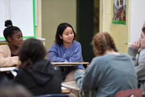 High school students participating in an Ethics Lab