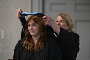Special Education Master's student receiving her hood