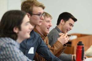 Students participating in the annual Ethics Bowl program