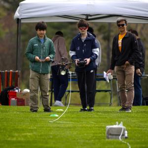 Students testing their drone