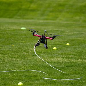 Drone taking flight off of the quad