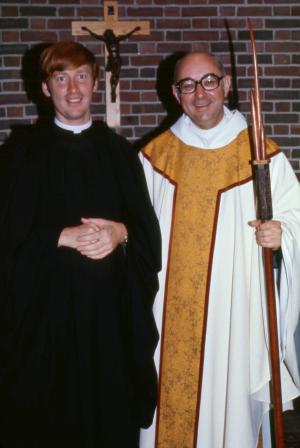 Abbot Mark Coooper, O.S.B. ’71 with Bishop Joseph John Gerry, O.S.B. ’50, before he was a bishop.