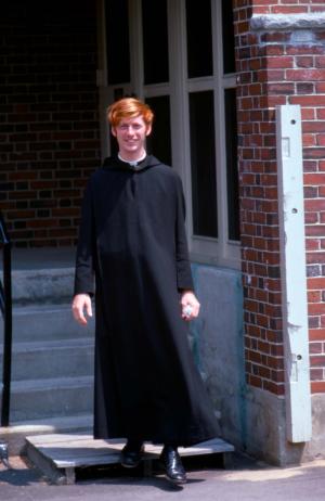 Abbot Mark Cooper, O.S.B. ’71 as a young monk, circa 1975.