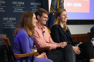 (from left to right) Ariel Edwards-Levy, Nathaniel Rakich, and Simone Pathe at the State of the Race event