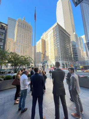 Students standing in New York City