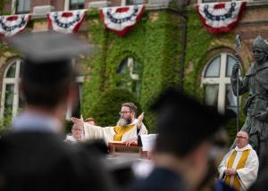 Father Francis McCarty, O.S.B. ’10 celebrating the 2024 Baccalaureate Mass