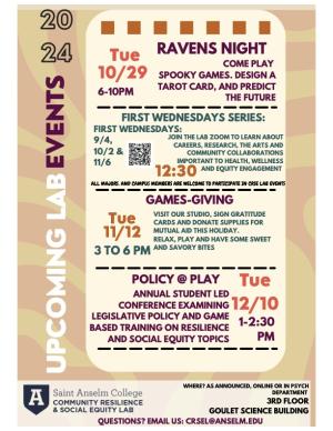 Fall Events Monthly Flyer