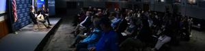 A view of the audience attending John Avalon's book discussion at the NHIOP