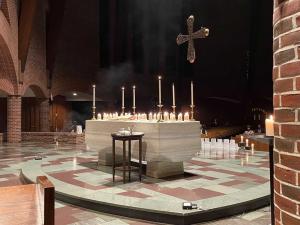 Altar with candles in the Abbey Church