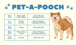 Pet-a-pooch schedule for december 2025