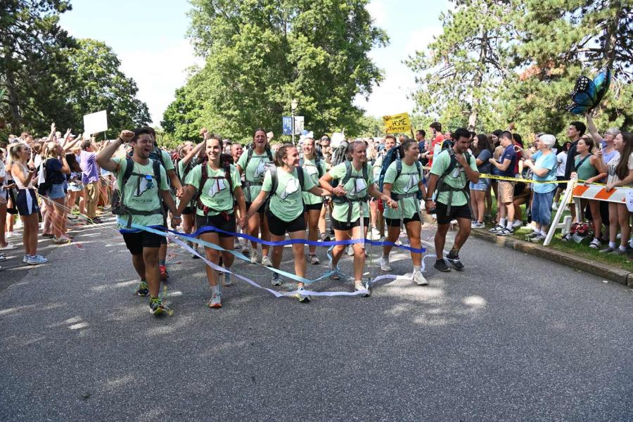 Road for Hope walkers returning to campus